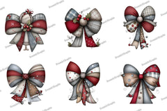 Christmas Patchwork Bow Clipart Bundle - CraftNest - Digital Crafting and Art