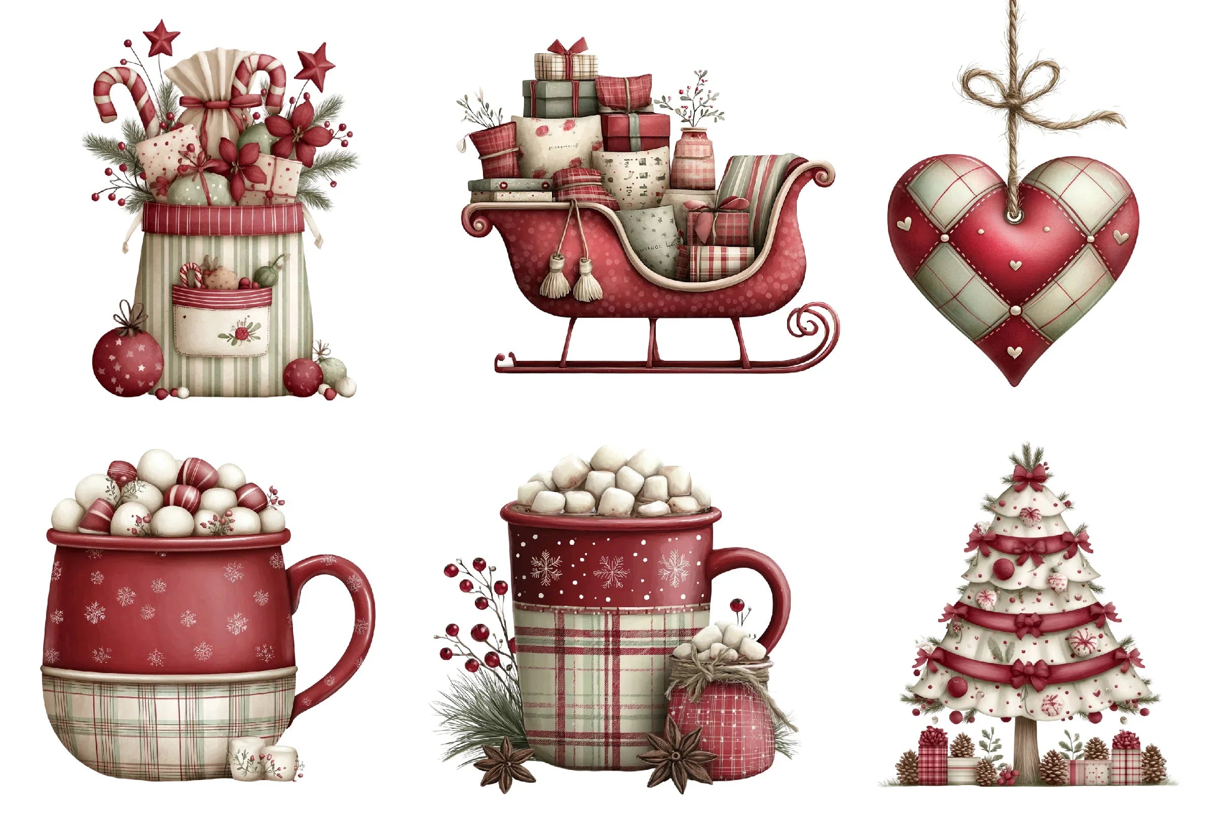 Christmas Plaid Clipart Bundle - CraftNest - Digital Crafting and Art