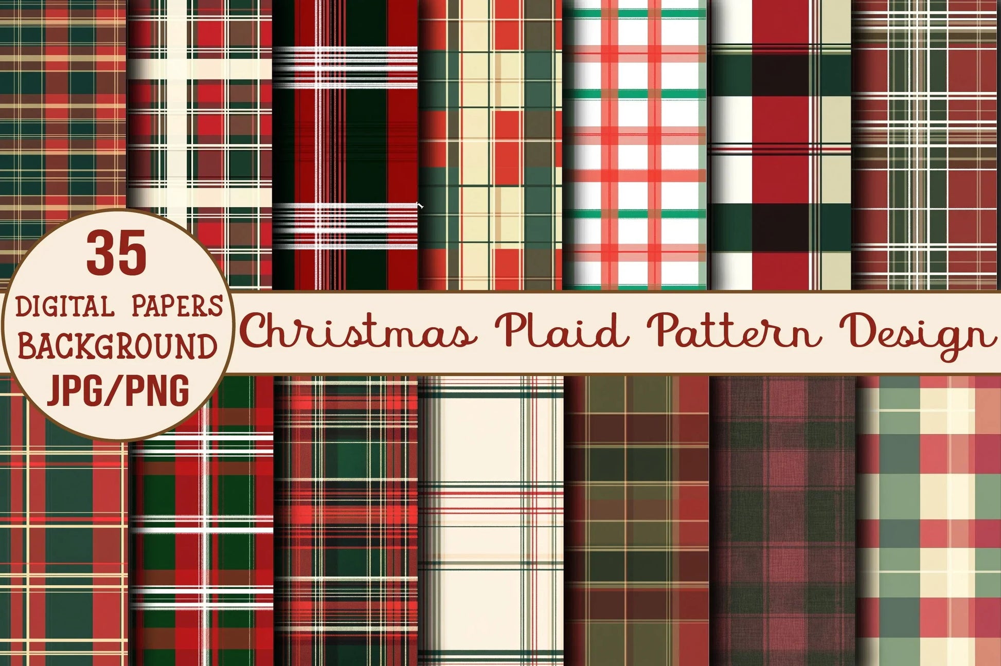 Christmas Plaid Pattern Design Clipart Bundle - CraftNest - Digital Crafting and Art