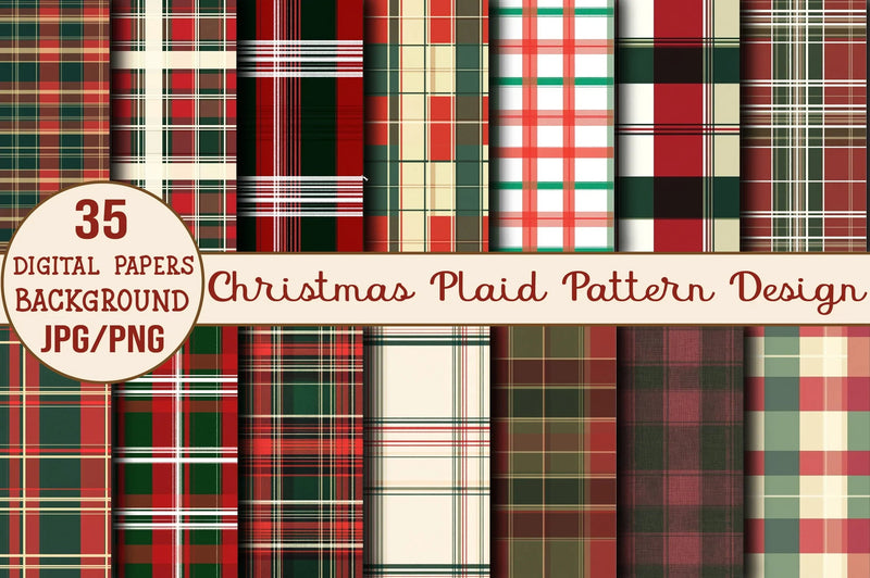 Christmas Plaid Pattern Design Clipart Bundle - CraftNest - Digital Crafting and Art