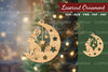 Christmas Rabbit in Moon Lasercut Ornament Clipart Bundle
