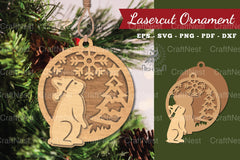 Christmas Rabbit Laser Cut Ornament SVG Bundle - CraftNest - Digital Crafting and Art