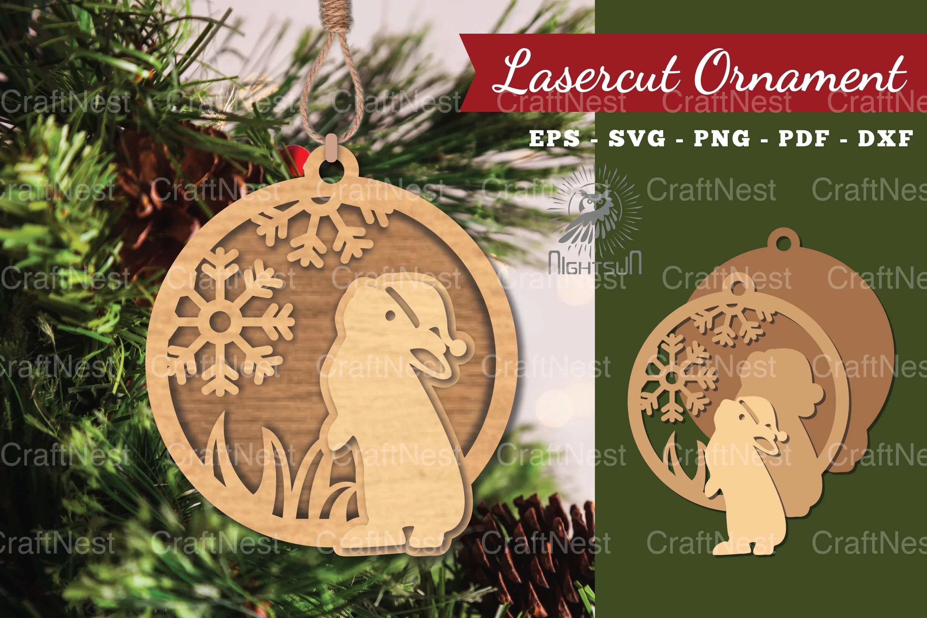 Christmas Rabbit Laser Cut Ornament Clipart Bundle - CraftNest - Digital Crafting and Art
