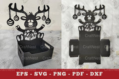 Christmas Reindeer Box Display Papercut SVG Bundle - CraftNest - Digital Crafting and Art