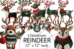 Christmas Reindeer Clipart Bundle - CraftNest - Digital Crafting and Art