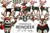 Christmas Reindeer Clipart Bundle