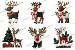Christmas Reindeer Clipart Bundle - CraftNest - Digital Crafting and Art