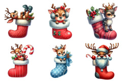 Christmas Reindeer Stocking Clipart Bundle - CraftNest - Digital Crafting and Art