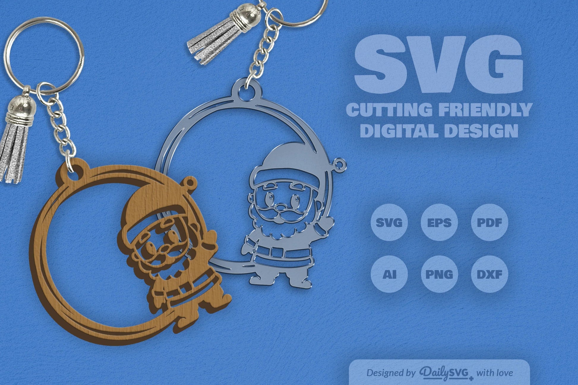 Christmas Round Keychain Clipart - Daily SVG Bundles - CraftNest - Digital Crafting and Art