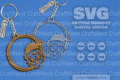 Christmas Round Keychain Clipart - Daily SVG Bundles - CraftNest - Digital Crafting and Art
