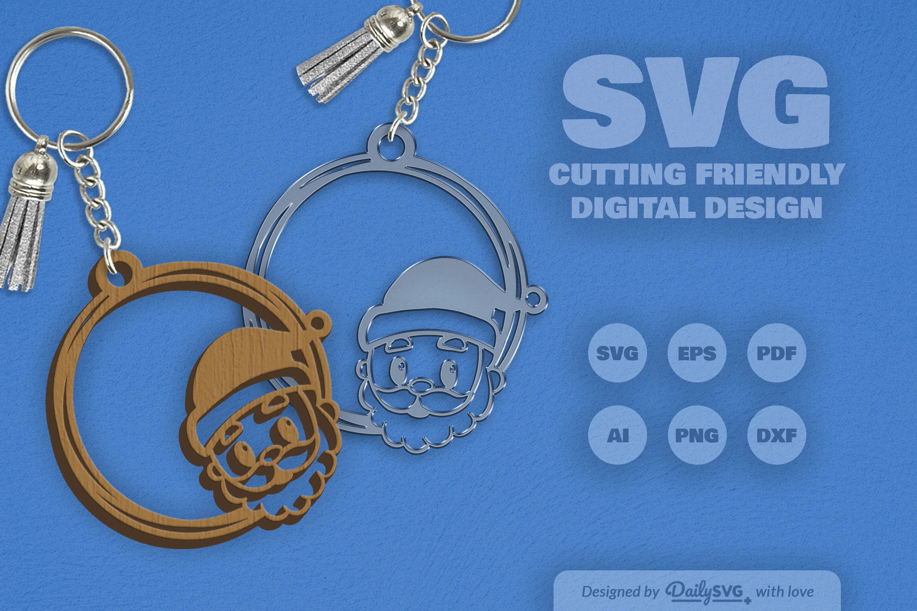 Christmas Round Keychain Clipart - Daily SVG Bundles - CraftNest - Digital Crafting and Art