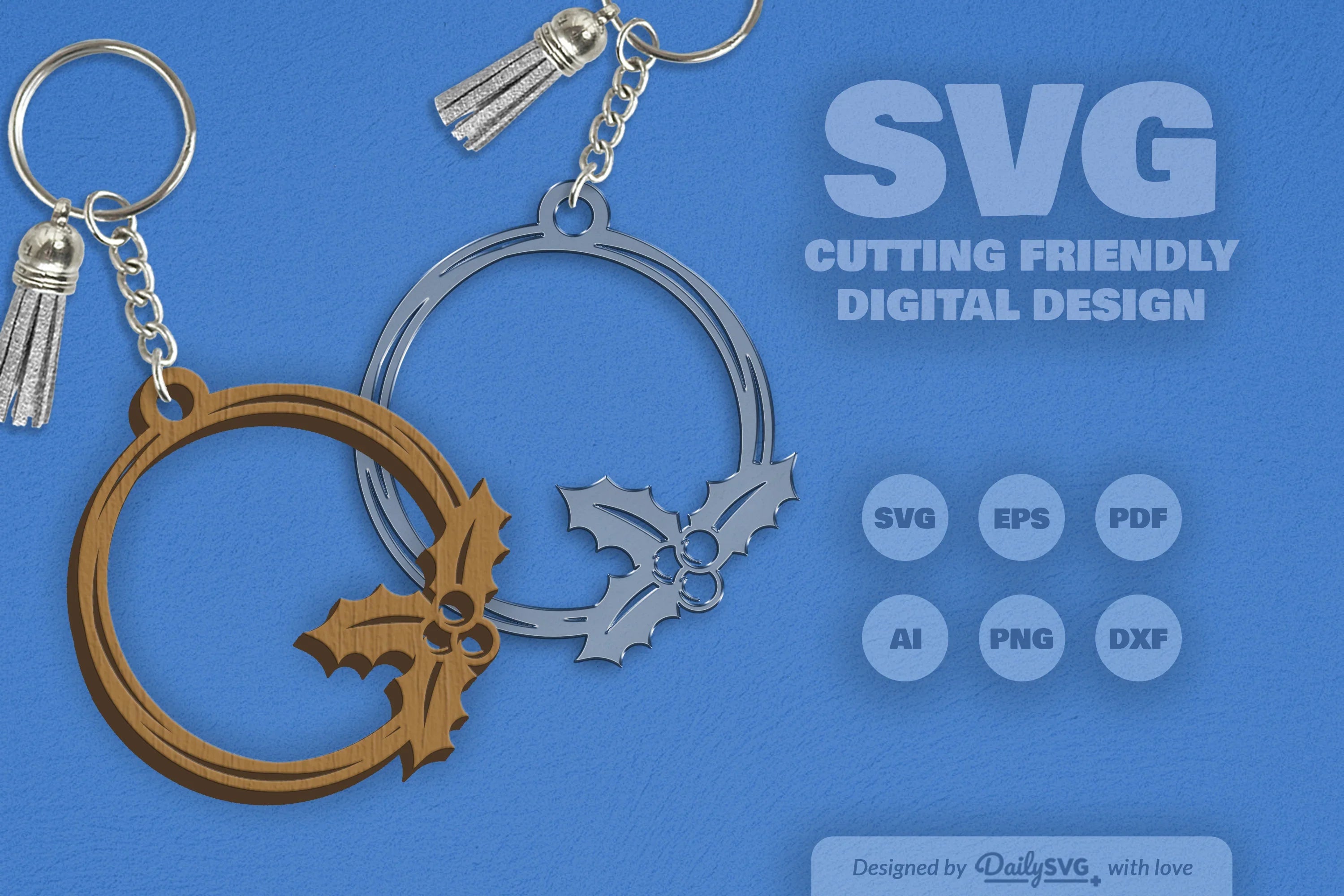 Christmas Round Keychain Clipart - Daily SVG Bundles - CraftNest - Digital Crafting and Art