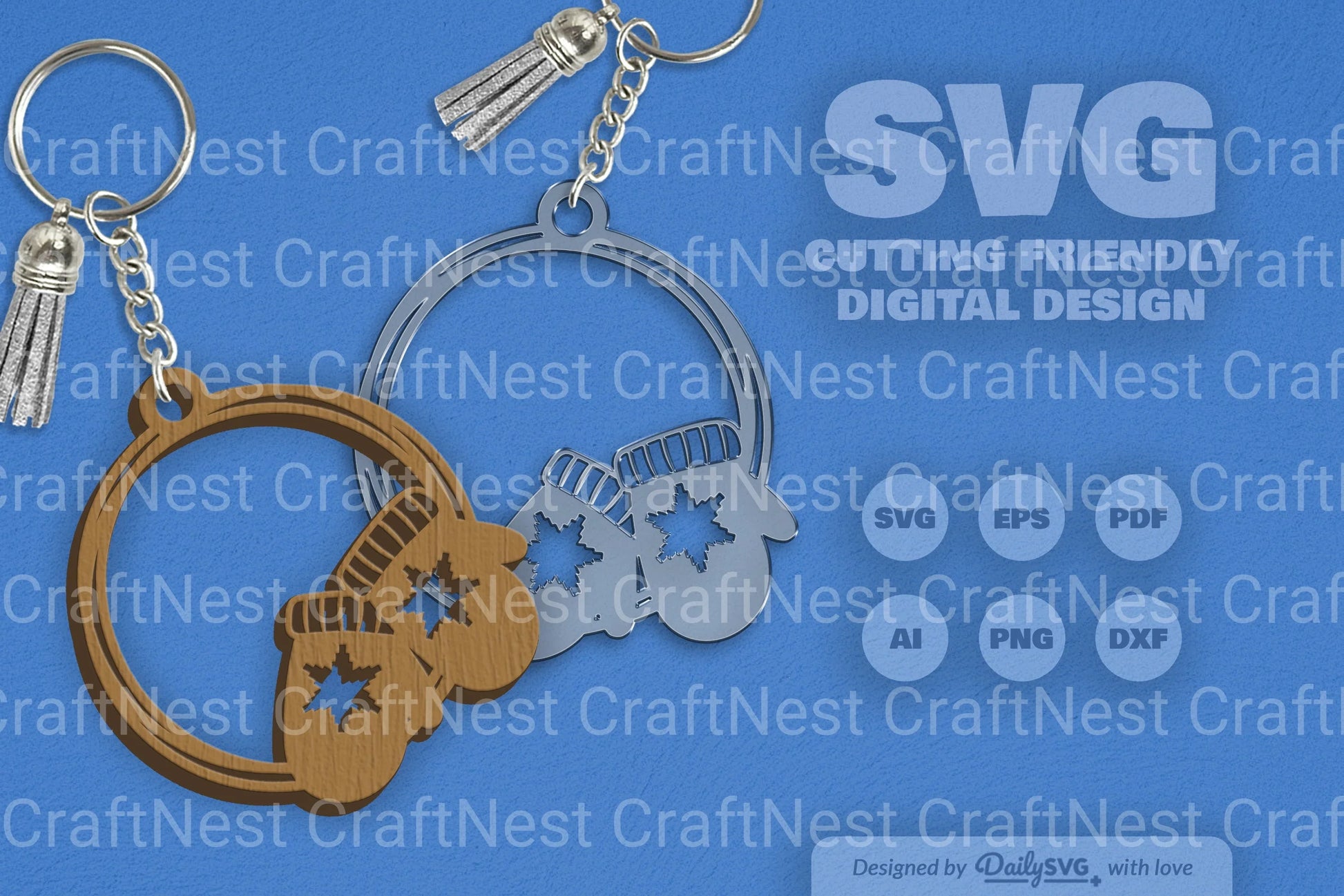 Christmas Round Keychain Clipart - Daily SVG Bundles - CraftNest - Digital Crafting and Art