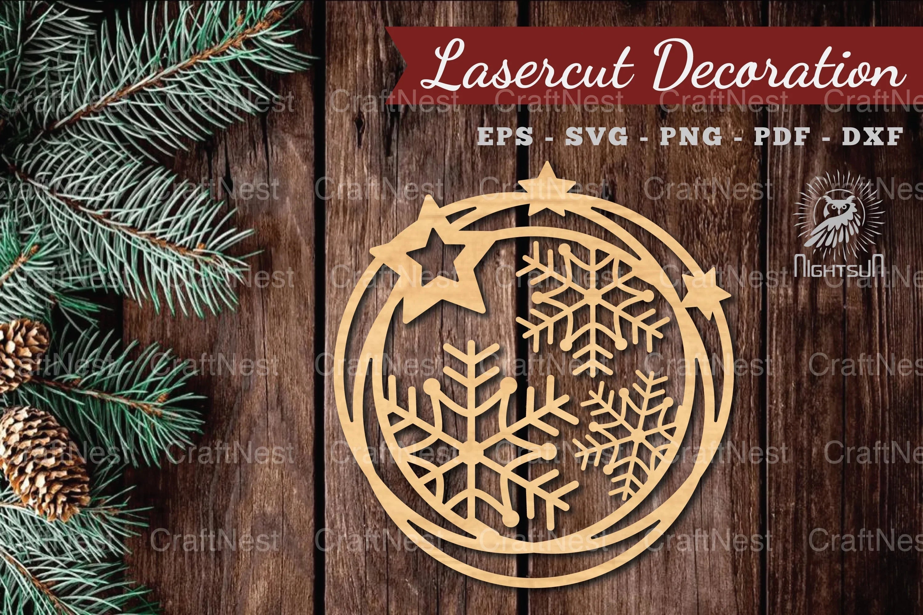 Christmas Round Laser Cut Decoration Clipart Bundle - CraftNest - Digital Crafting and Art