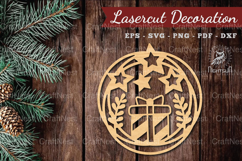 Christmas Round Laser Cut Decoration Clipart Bundle - CraftNest - Digital Crafting and Art