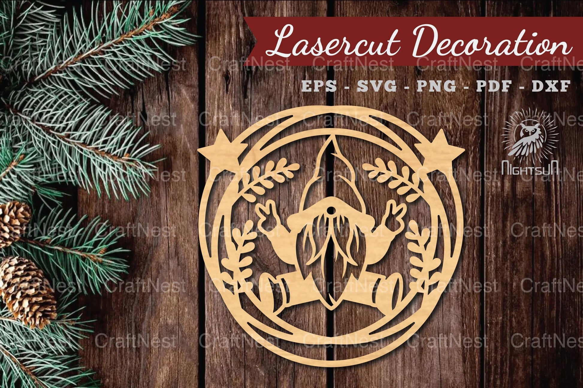Christmas Round Laser Cut Decoration Clipart Bundle - CraftNest - Digital Crafting and Art