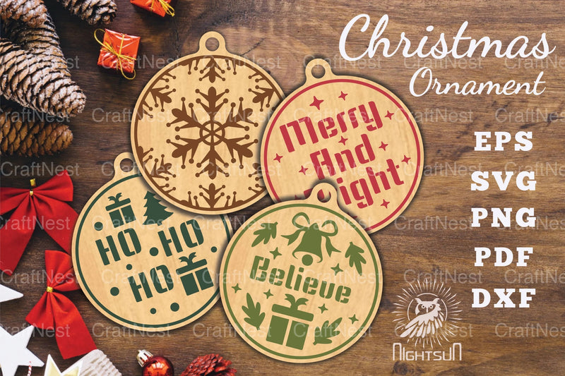 Christmas Round Ornament SVG Bundle - CraftNest - Digital Crafting and Art