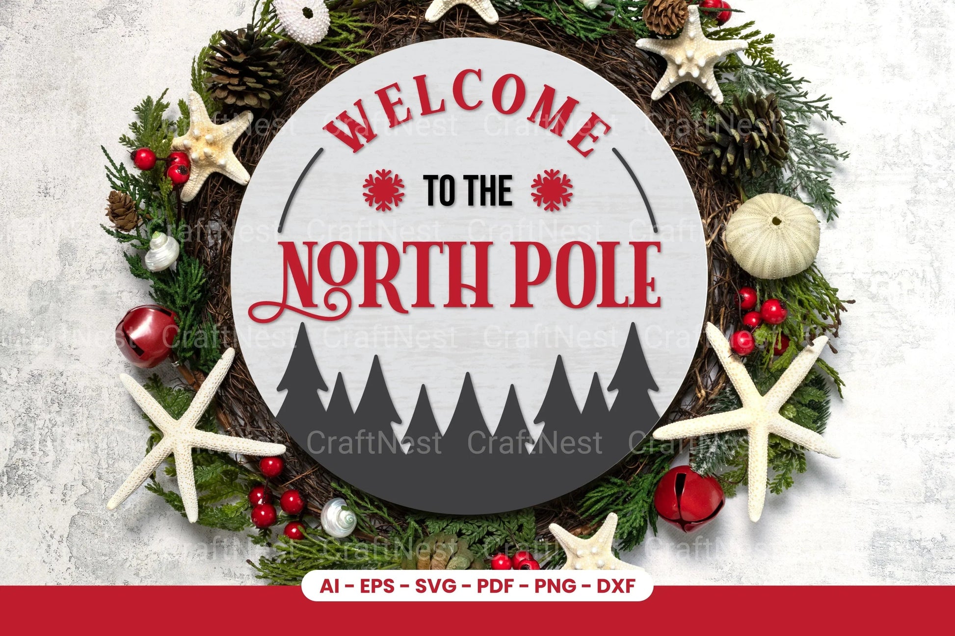 Christmas Round Sign Laser Cut SVG Bundle - CraftNest - Digital Crafting and Art