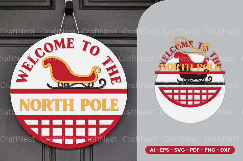 Christmas Round Sign Laser Cut SVG Bundle - CraftNest - Digital Crafting and Art