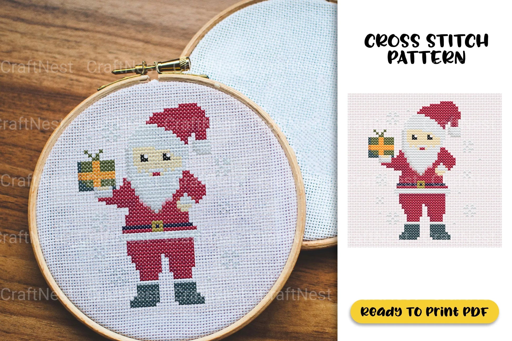 Christmas Santa Cross Stitch Clipart Bundle - CraftNest - Digital Crafting and Art