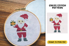 Christmas Santa Cross Stitch Clipart Bundle - CraftNest - Digital Crafting and Art