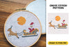 Christmas Santa Reindeer Cross Stitch Clipart Bundle