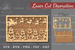 Christmas Scene Laser Cut Decoration SVG Bundle - CraftNest - Digital Crafting and Art