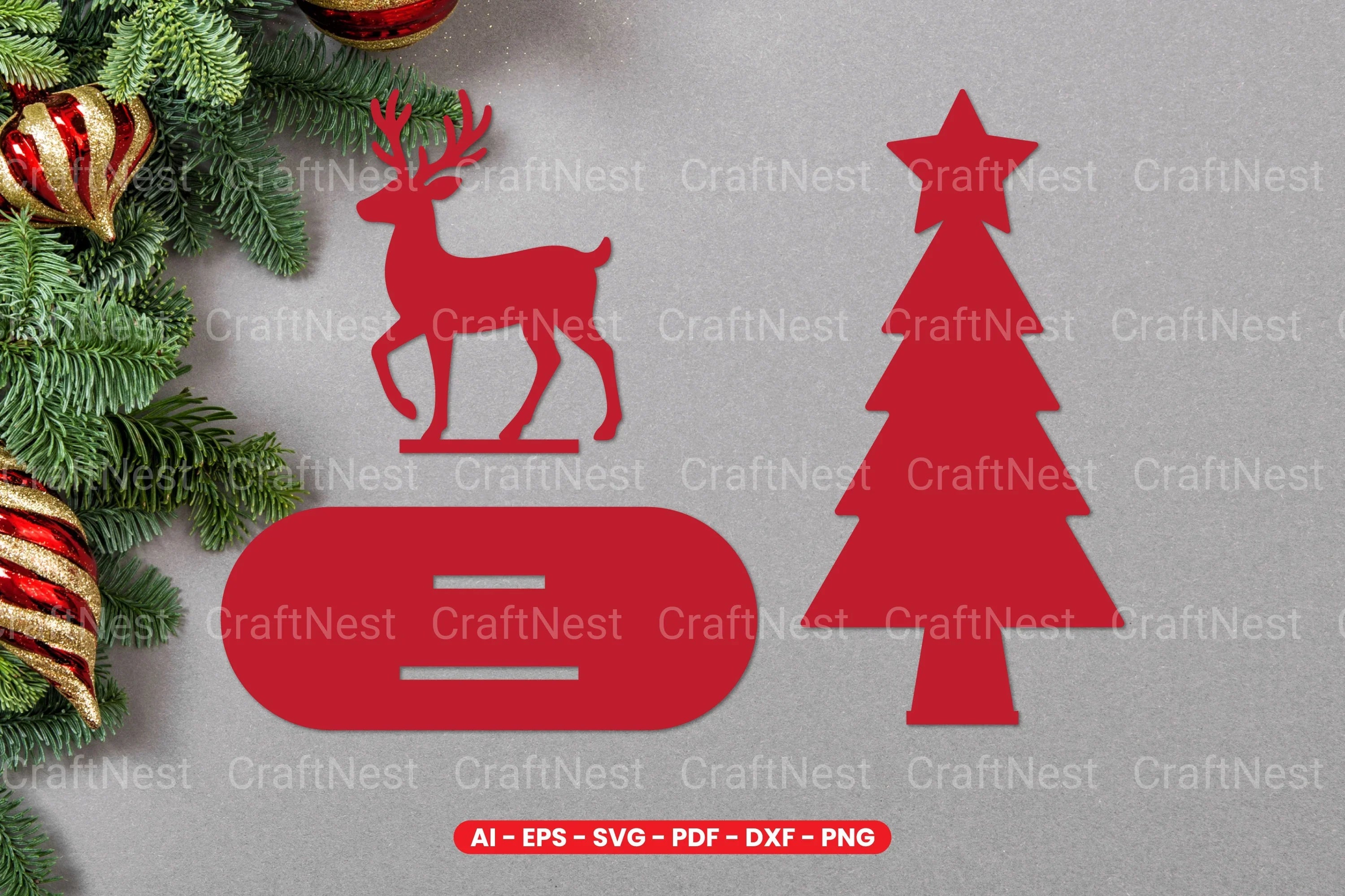 Christmas Scene Stand Laser Cut SVG Bundle - CraftNest - Digital Crafting and Art