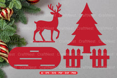Christmas Scene Stand Laser Cut SVG Bundle - Clipart Bundle - CraftNest - Digital Crafting and Art