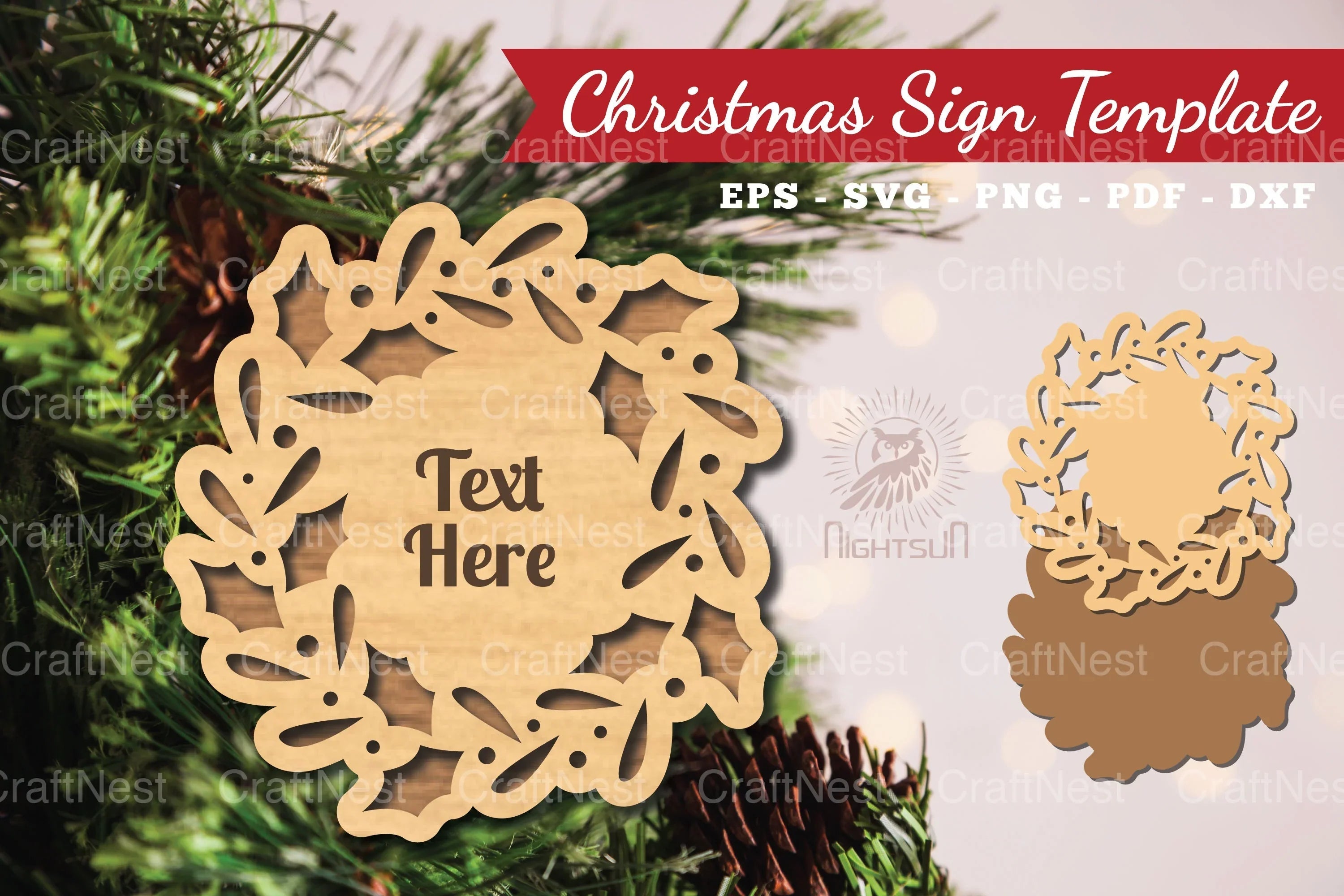 Christmas Sign Laser Cut Template Bundle - CraftNest - Digital Crafting and Art