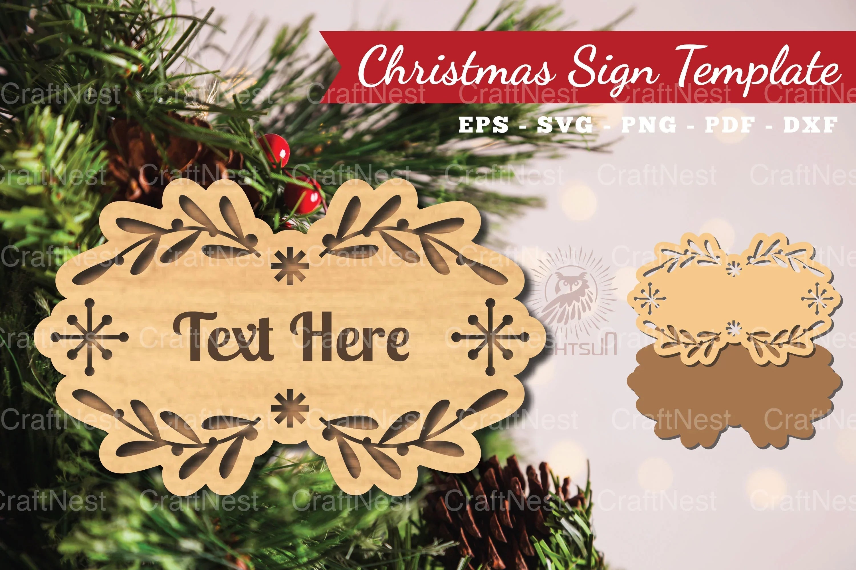 Christmas Sign Laser Cut Template Bundle - CraftNest - Digital Crafting and Art