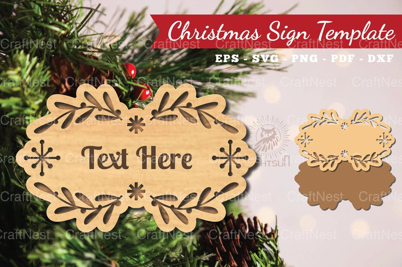 Christmas Sign Laser Cut Template Bundle - CraftNest - Digital Crafting and Art