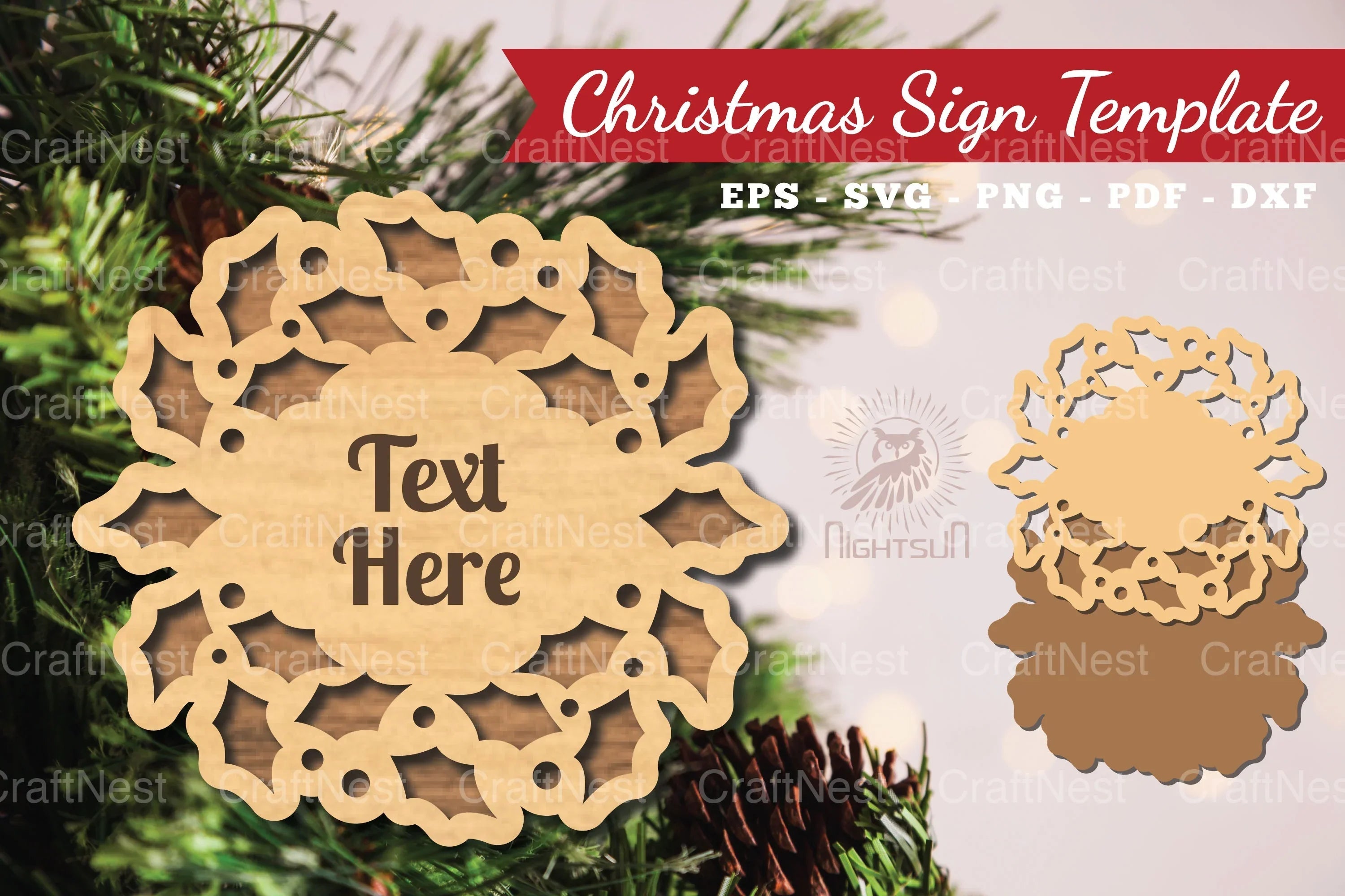 Christmas Sign Laser Cut Template Bundle - CraftNest - Digital Crafting and Art