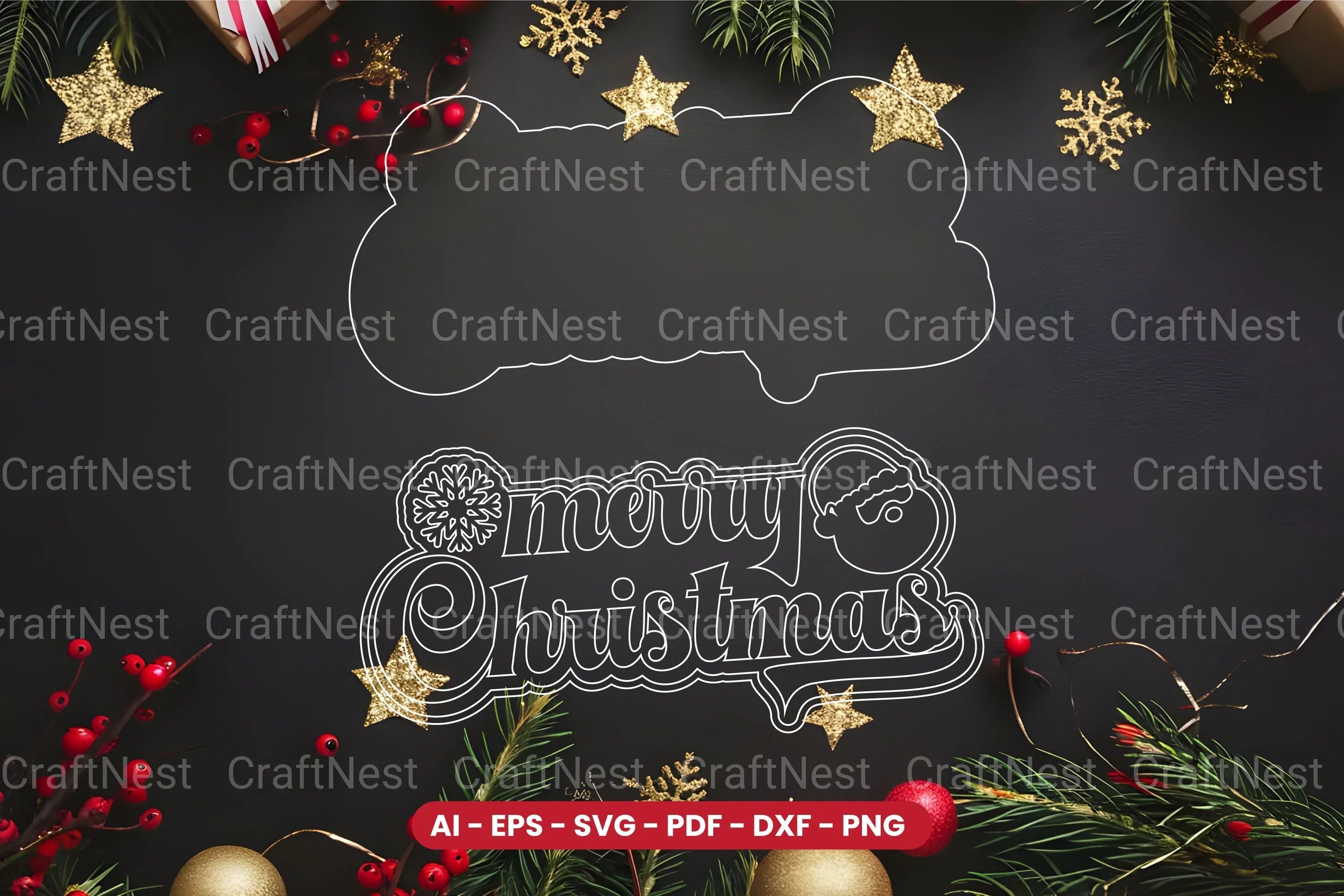 Christmas Sign Laser Cut SVG Bundle - Clipart Bundle - CraftNest - Digital Crafting and Art