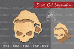 Christmas Skull Laser Cut Decoration Clipart Bundle - CraftNest - Digital Crafting and Art