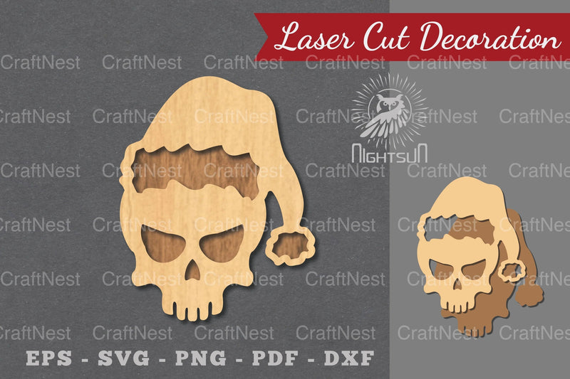 Christmas Skull Laser Cut Decoration Clipart Bundle - CraftNest - Digital Crafting and Art