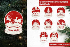 Christmas Snow Globes Clipart Bundle - CraftNest - Digital Crafting and Art