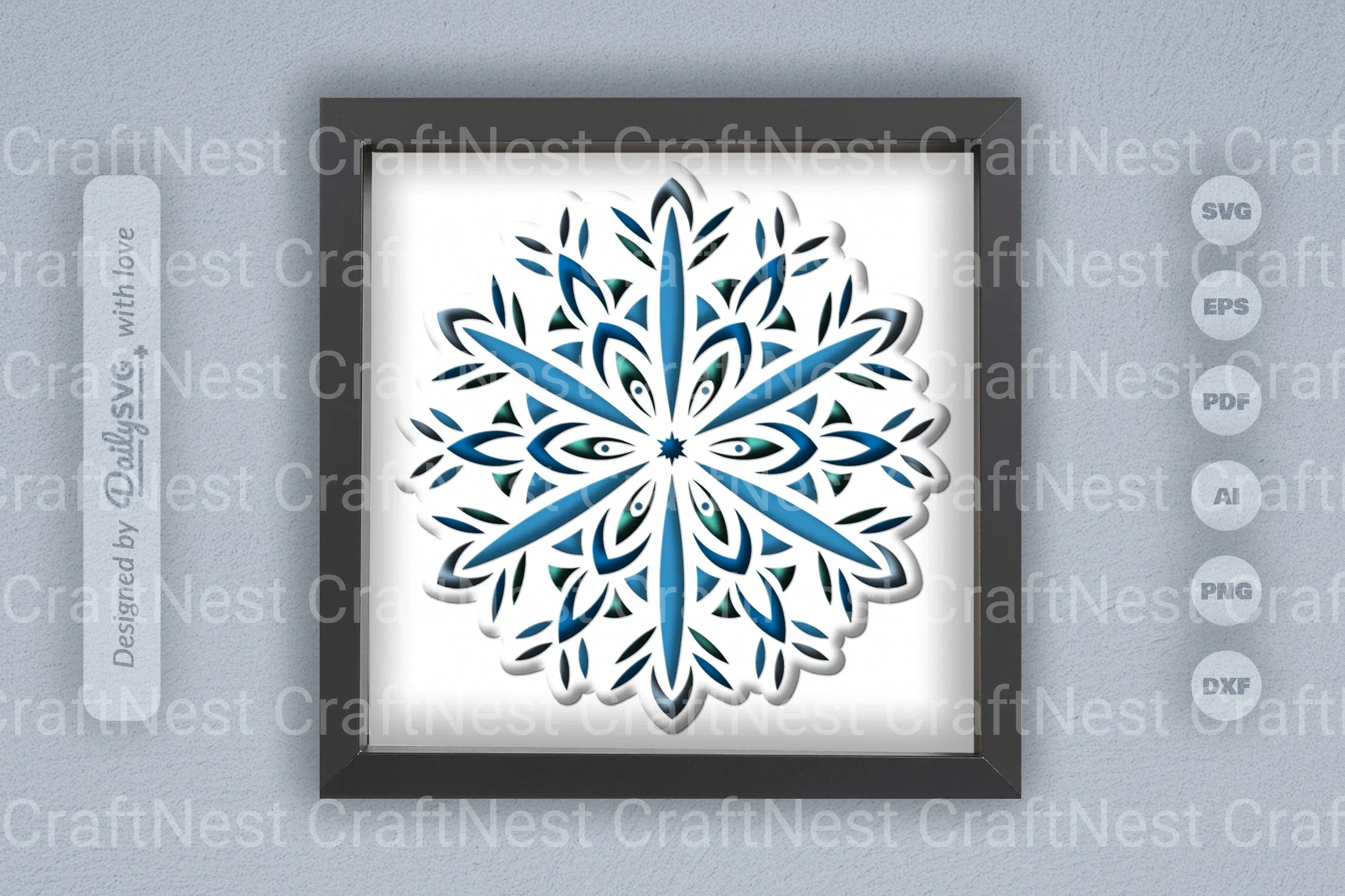 Christmas Snowflake Mandala Papercut SVG Bundle