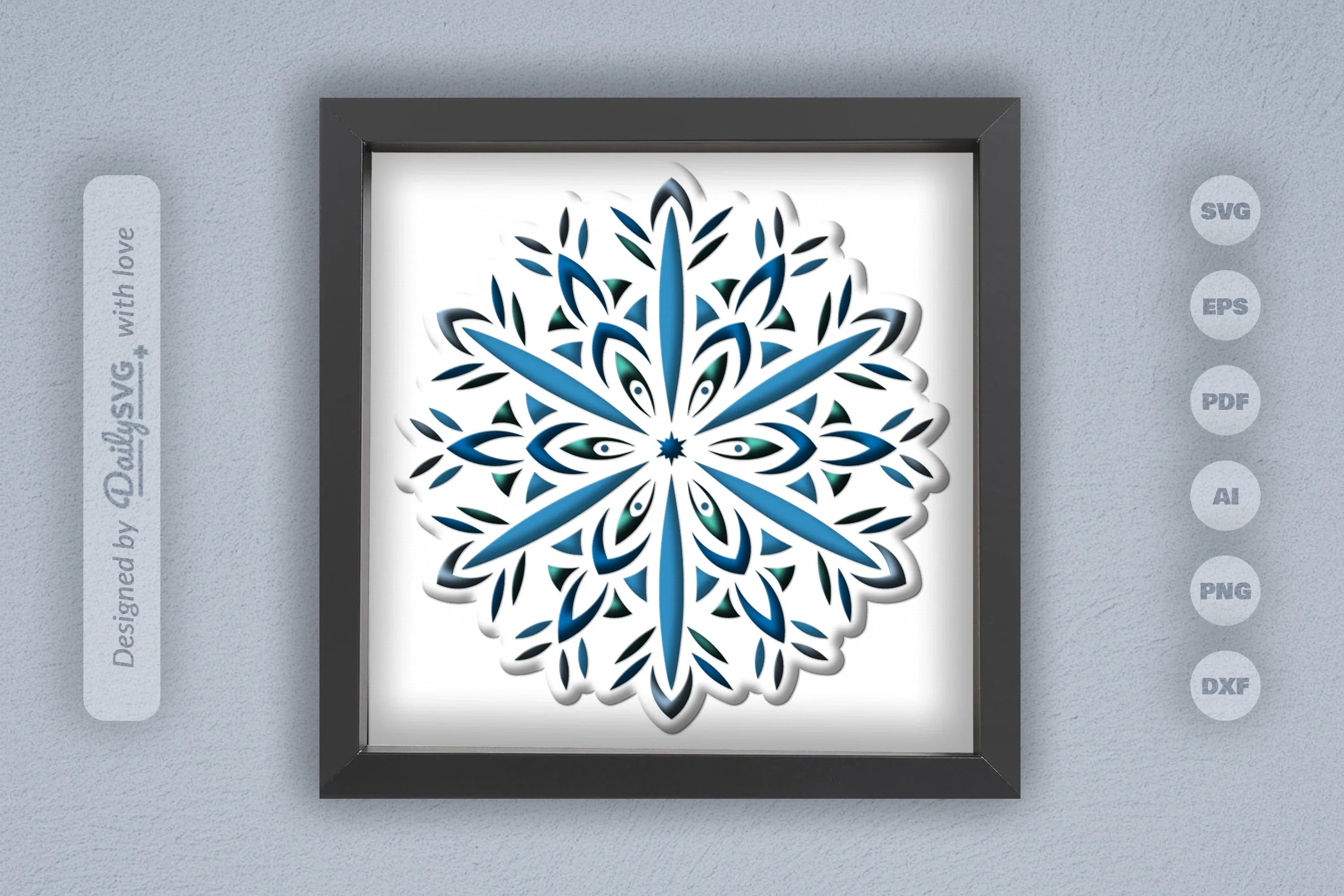 Christmas Snowflake Mandala Papercut SVG Bundle - CraftNest - Digital Crafting and Art