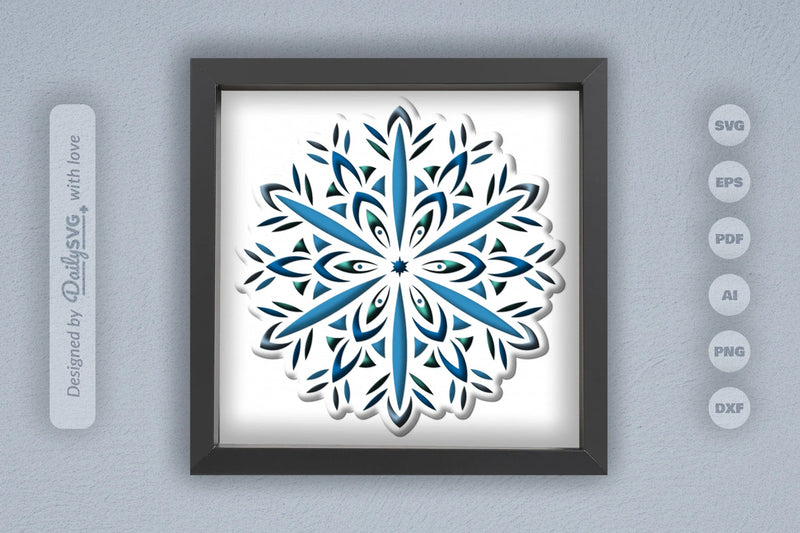 Christmas Snowflake Mandala Papercut SVG Bundle - CraftNest - Digital Crafting and Art