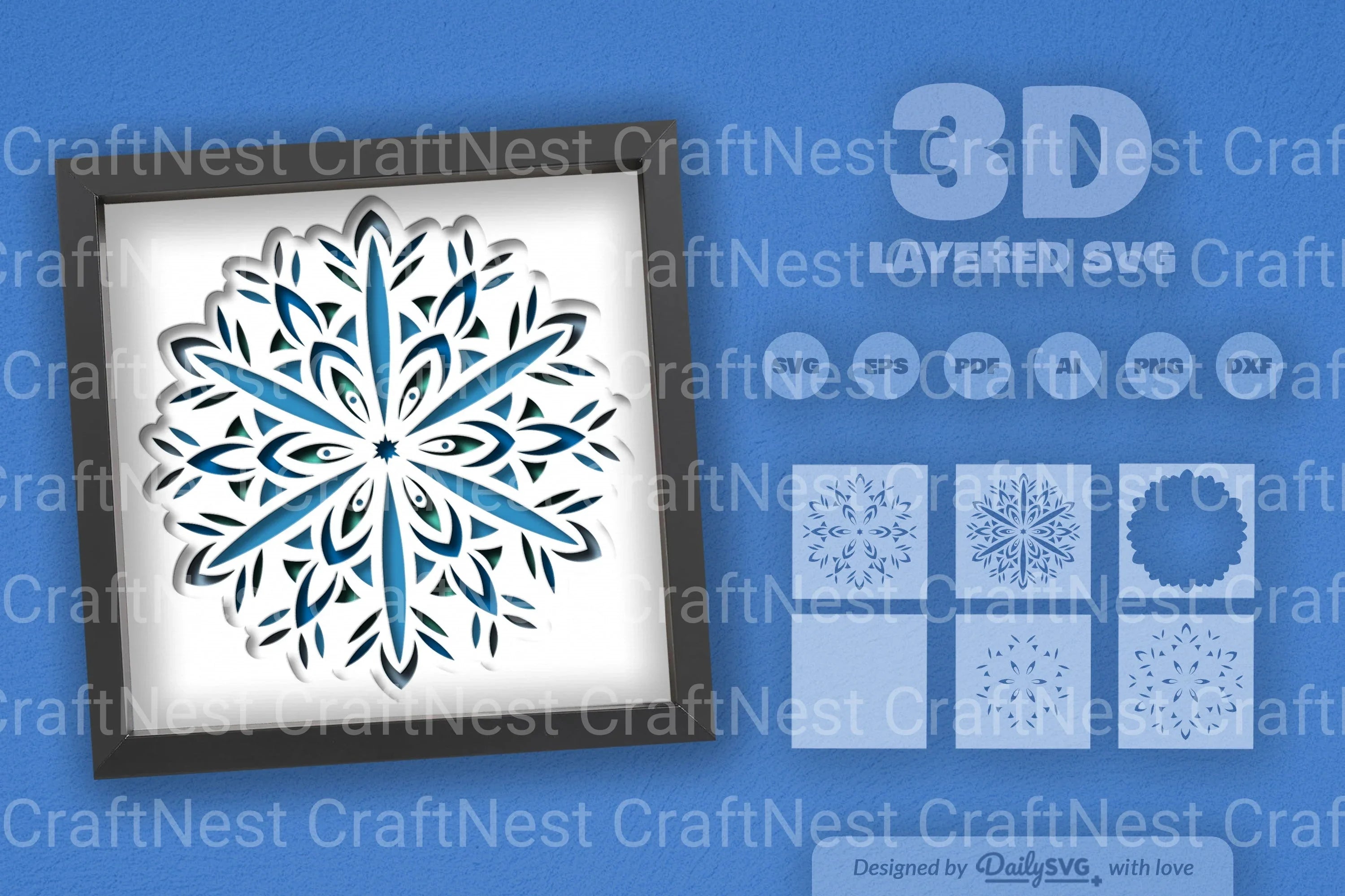 Christmas Snowflake Mandala Papercut SVG Bundle