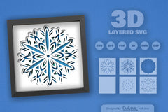 Christmas Snowflake Mandala Papercut SVG Bundle - CraftNest - Digital Crafting and Art