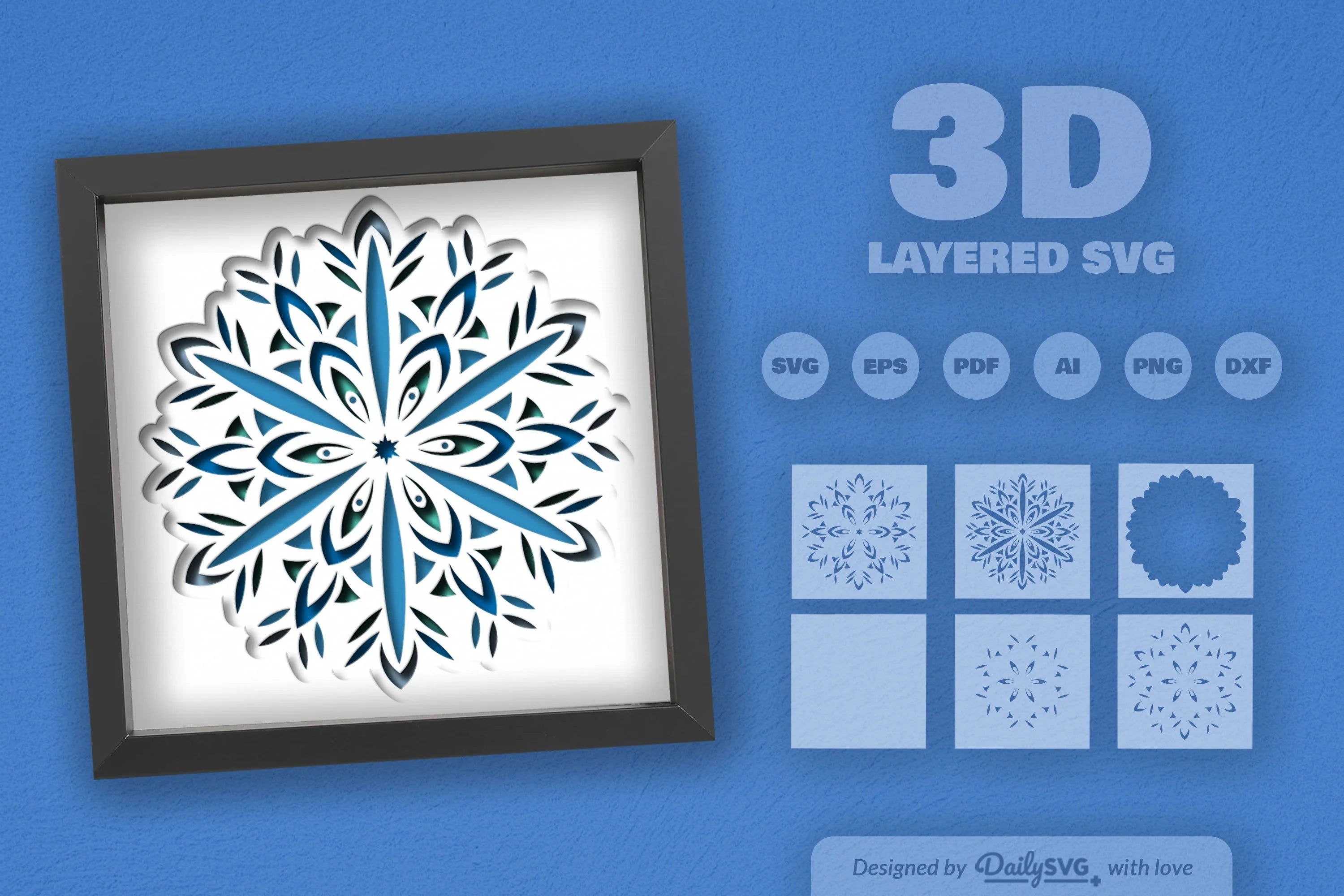 Christmas Snowflake Mandala Papercut SVG Bundle - CraftNest - Digital Crafting and Art