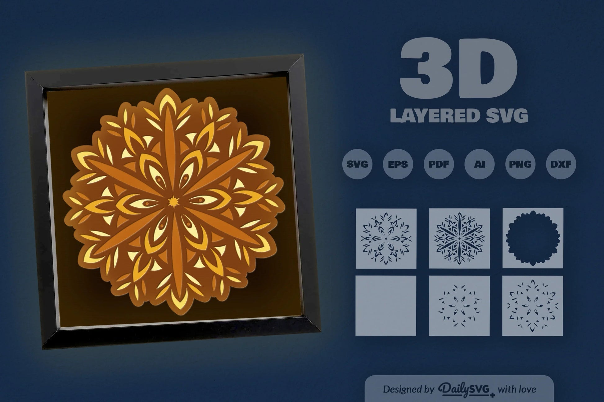 Christmas Snowflake Mandala Papercut SVG Bundle - CraftNest - Digital Crafting and Art