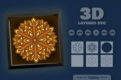 Christmas Snowflake Mandala Papercut SVG Bundle - CraftNest - Digital Crafting and Art