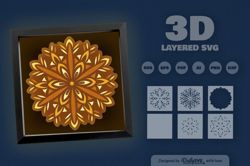 Christmas Snowflake Mandala Papercut SVG Bundle - CraftNest - Digital Crafting and Art