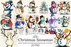 Christmas Snowman Clipart Bundle - CraftNest - Digital Crafting and Art