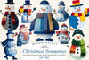 Christmas Snowman Clipart Bundle