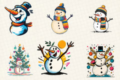 Christmas Snowman Clipart Bundle - CraftNest - Digital Crafting and Art