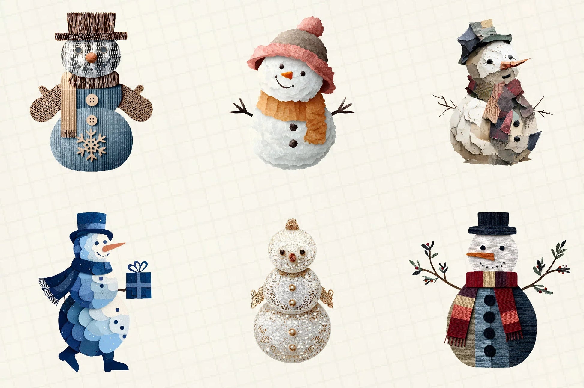 Christmas Snowman Clipart Bundle - CraftNest - Digital Crafting and Art
